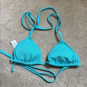 Arie Blue Triangle Bikini Top